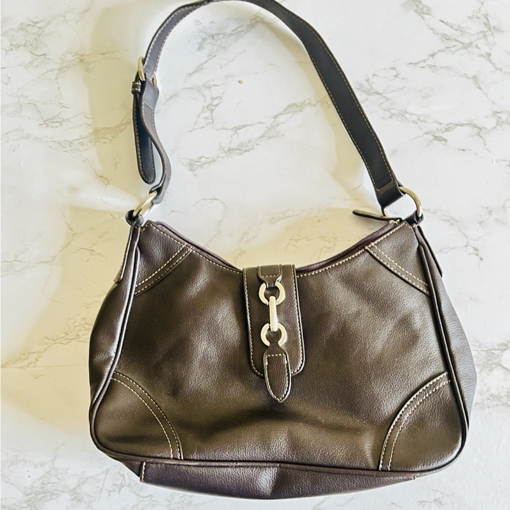 Elegant Croft & Barrow Brown Leather Shoulder Bag